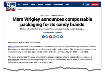 mars wrigley announces compostable packaging for candy