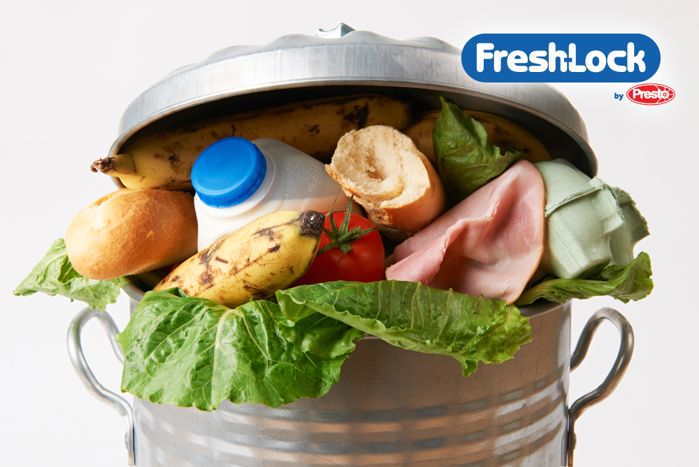 food waste in trash can