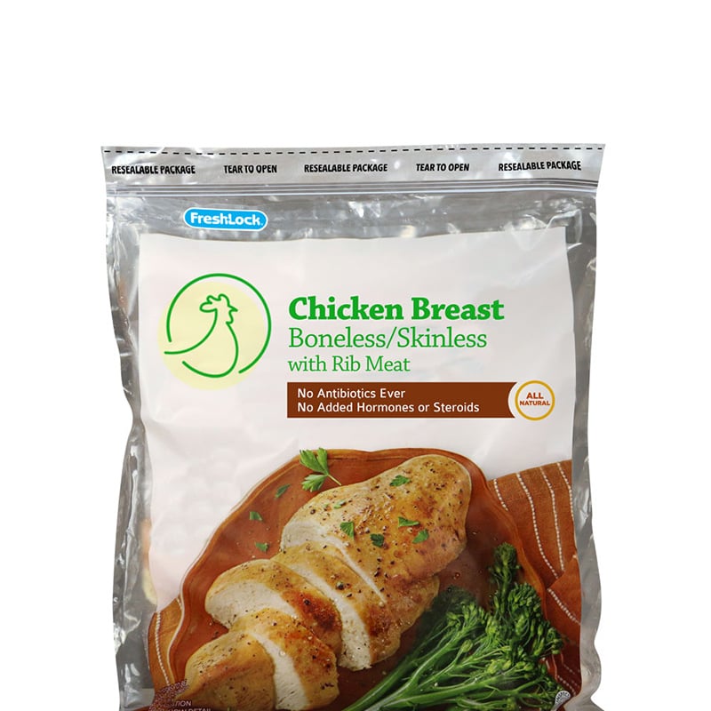 reclosable chicken breast packaging