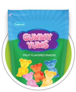 gummy bear candy flexible reclosable package