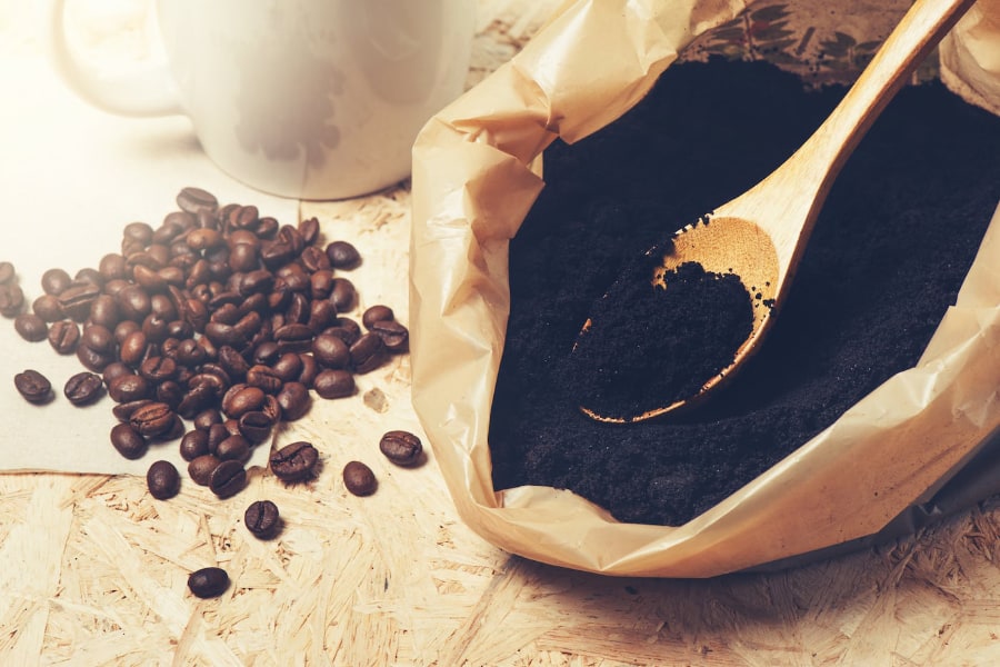 coffee beans in a bag