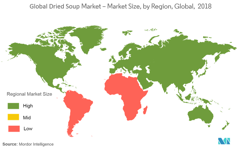 global dried soup market size by region