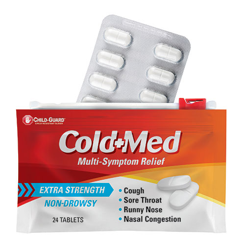 cold medicine with child resistant packaging