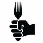 stick hand consumer holding fork