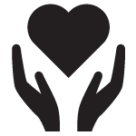 hands holding a heart icon