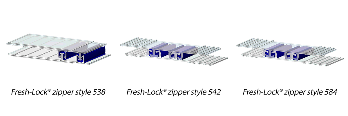 fresh lock zipper styles 538, 542, and 584 - flexible package closures
