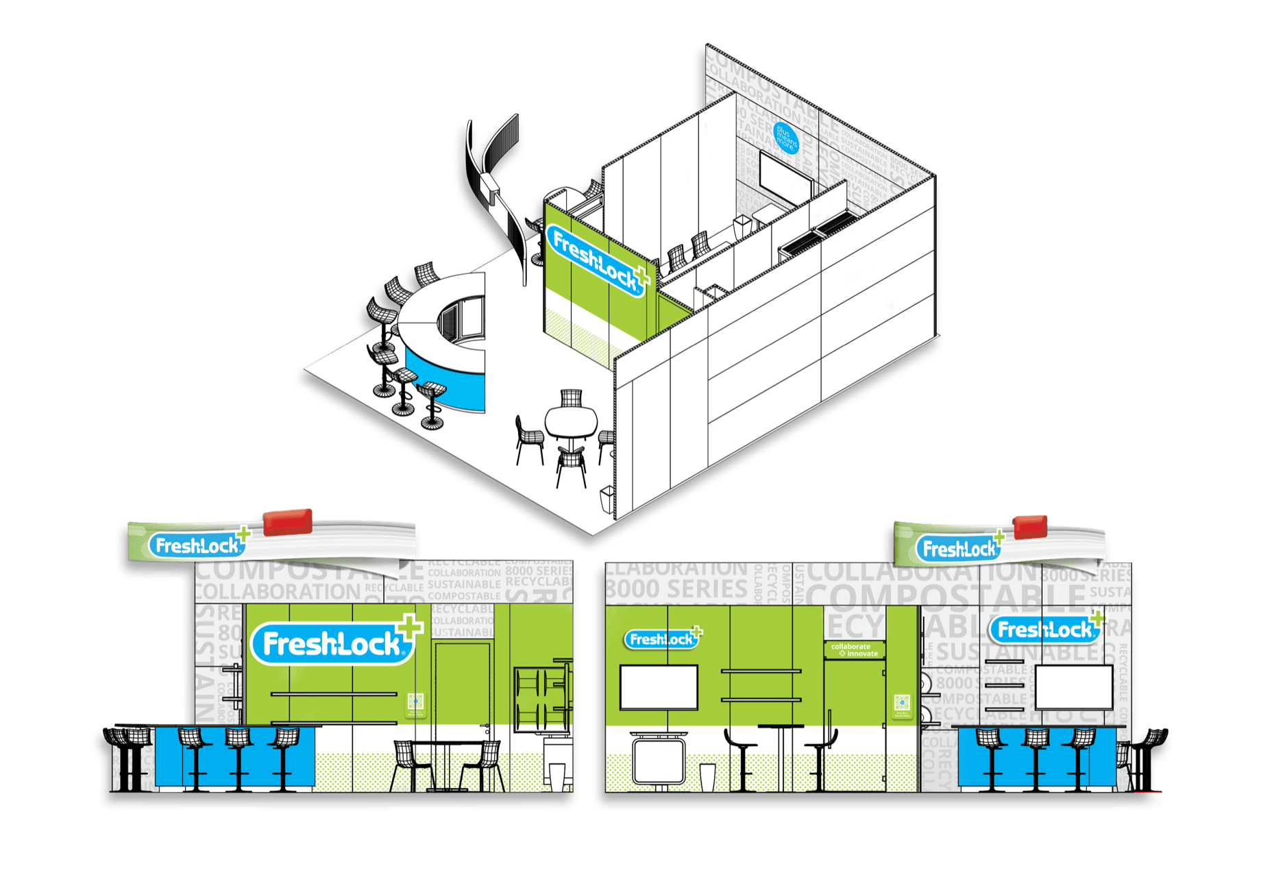 Rendering of the Fresh-Lock booth at PACK EXPO